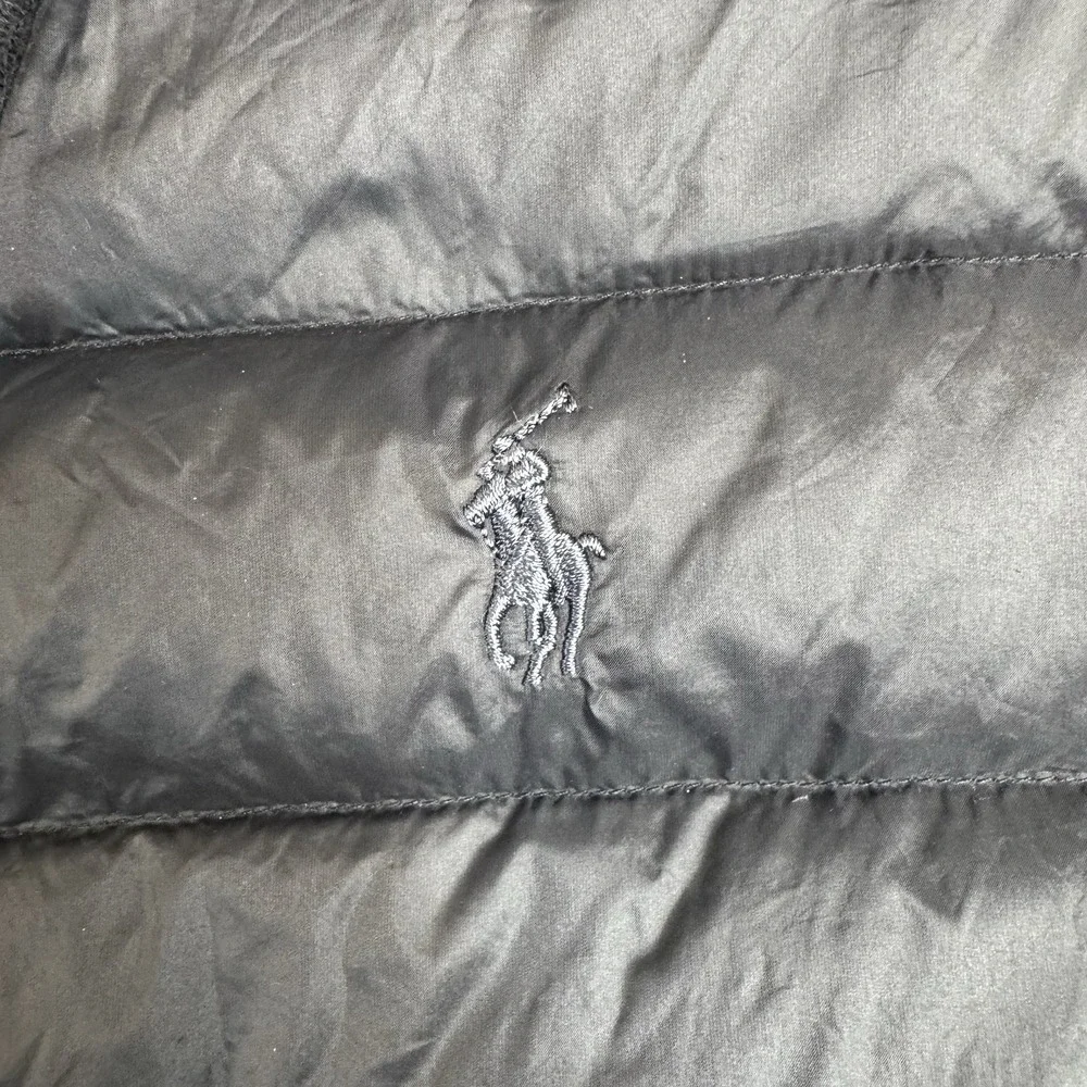 Polo Ralph Lauren Men's Small Performance Full Zip Down Puffer Vest Hooded Black - Picture 6 of 12